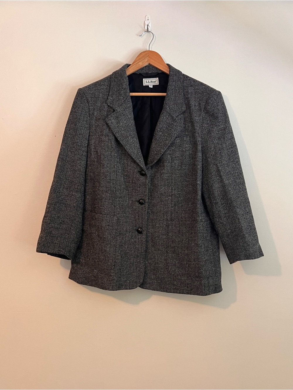 L.L. Bean Women's Charcoal Herringbone Blazer